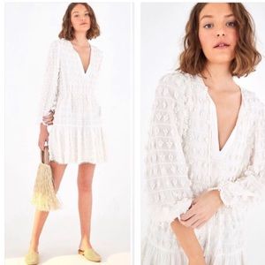 Farm Rio white  fringe detail mini dress M